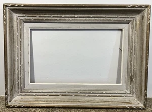 Cadre ancien patine blanche 6M Vue: 23,5 x 39,5 cm Feuillure: 25,5 x 41,5 cm - Picture 1 of 6