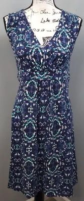 Eddie Bauer Wrap Dress Women's Medium Multi Geometric Sleeveless V-Neck Outdoor - Image 1 of 4