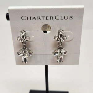 Pendientes colgantes Charter Club cristal transparente racimo fiesta boda nuevos - Imagen 1 de 4