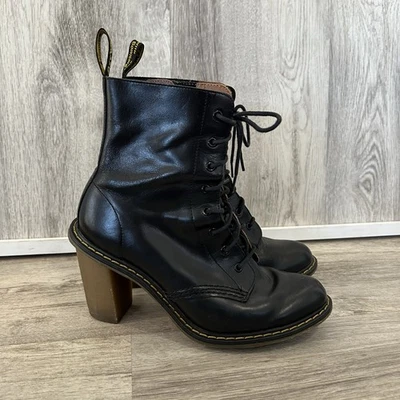 Dr Martens Sadie высокий каблук загрузки женщин 6 черный гранж панк гот 90-х ретро - Изображение 1 из 4