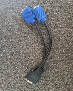 Hannstar E52534-D Splitter Cable DMS-59 Pin to Dual VGA 15 Pin 20276  - Picture 1 of 2