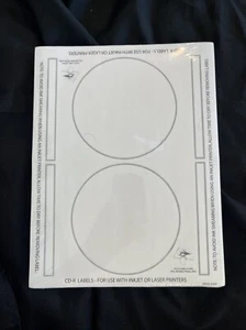 CD DVD Labels Inkjet Media Labels White 100 Sheets/Pack Part# 50001 ~ New - Picture 1 of 2