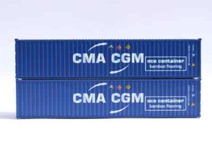 Contenedor ecológico escala N JTC #405346 CMA CGM contenedores corrugados altura 40' - Imagen 1 de 3