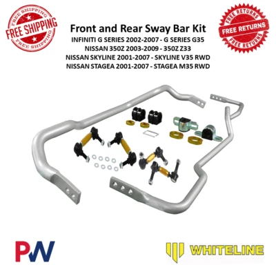 Kit de barra estabilizadora delantera y trasera Whiteline BNK006 para Nissan 350Z Infiniti G 2001-2009 Foto 1 de 4