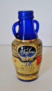 Vintage Cobalt Blue Glass  Luna Collectible Bottle 2 Handle Ribbed Neck Vase - Picture 1 of 10