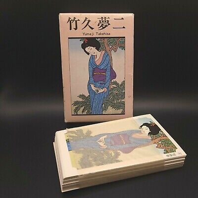 YUMEJI TAKEHISA (1884-1934) Japanese Vintage Card Set Of 44 W/BOX Nagatanien  • 64.36$