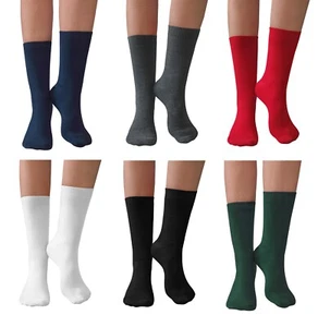 3 Pack Ladies Quality Everyday Use Cotton Rich Crew Length School Socks Size 4-7 - Picture 1 of 29