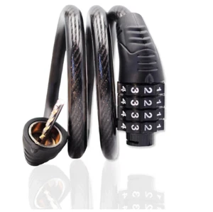 Combination Bike Cable Lock - 4 Digit 32 inch Long Coiled Security Resettable... - Picture 1 of 5