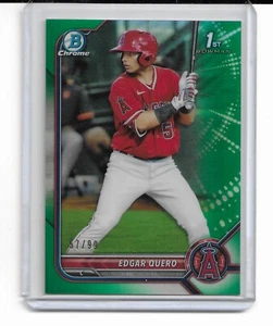 2022 Bowman Chrome Edgar Quero GREEN Refractor #'d 57/99 1st Bowman! - Picture 1 of 2