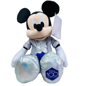 Disney Parks Mickey Mouse Plush w/ 100 Years of Wonder Platinum Outfit 12.5'' - Picture 1 of 7
