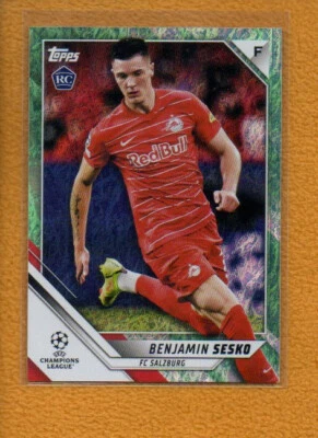 Benjamin Sesko 2021-22 Topps UEFA Champions League Jade Edition Rookie RC #161 - Image 1 of 2