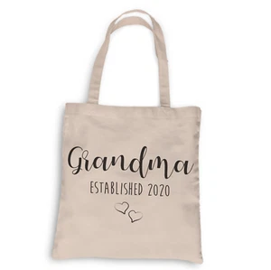Grandma EST. 2020 Tote, Grocery Tote, 100% Cotton Tote - Picture 1 of 6