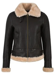 Chaqueta de piel de oveja B3 genuina de piel de oveja aviador volador chaqueta RAF F-05 - Imagen 1 de 10