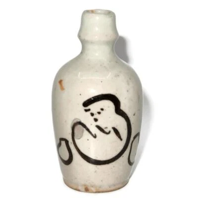 Garrafa de saquê Tokkuri vintage japonesa arte cerâmica cinza projetada, 4 7/8" (42) - Imagem 1 de 3