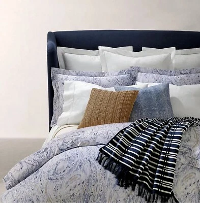 Funda nórdica Ralph Lauren Lorelai algodón satén acuarela periwinkle King $500 Foto 1 de 2