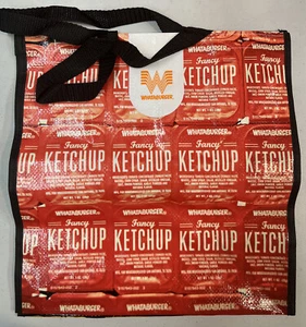 2) WHATABURGER Lg Borsa/Shopping Bag Riutilizzabile 15 X 14 X 8” Jalapeños & Ketchup - Foto 1 di 3