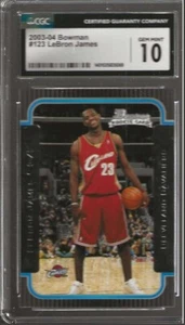 2003-04 #123 BOWMAN R &S CHROME LeBRON JAMES CGC RATED GEM MIN 10 ***REDUCED*** - Picture 1 of 2
