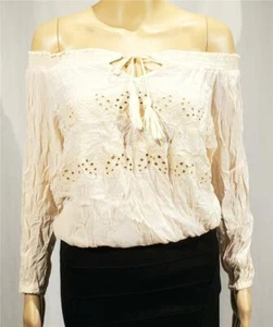 New Womens VS Moda International Cream Off Shoulder Blouse Top - Size XS - NWOT - Picture 1 of 2