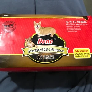 Dono Doggie Diapers- Size Med-14 Diapers-Waist 11.81" X 19.68-Weight 11-17.63 Lb - Picture 1 of 4