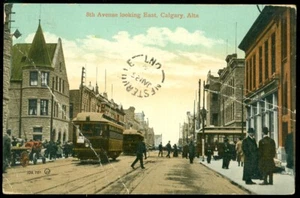 8TH AVE. LOOKING E. - CALGARY, AB POSTCARD - Imagen 1 de 1