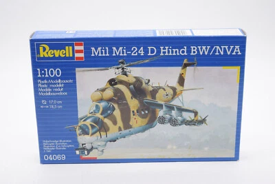 NEW SEALED Revell Model Helicopter Kit 04069 1:100 Scale Mil Mi-24 D Hind BW/NVA - Image 1 of 4