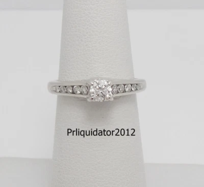 1/2CT Natural Diamond Solitaire Engagement Wedding Bridal Ring 14K White Gold - Image 1 of 4