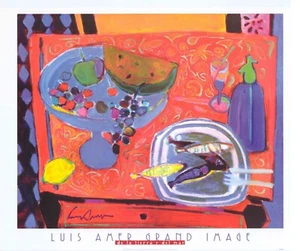 Cuisine Food Art De La Tierra y Del Mar Luis Amer 34x40 in - Bild 1 von 1