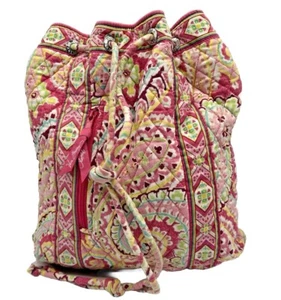 Vera Bradley Backpack CapriMelon Drawstring Quilted Retired Cottagecore Boho Y2K - Picture 1 of 14