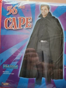 Adult 56" Black Halloween Cape Vampire - Picture 1 of 3