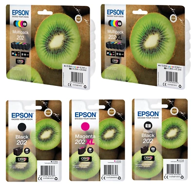 Cartucce inchiostro kiwi originali Epson 202 202 XL confezione multipla Expression Premium XP-6 - Immagine 1 di 4