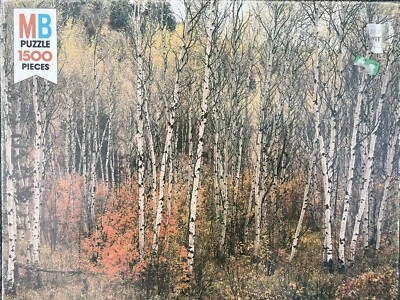 Milton Bradley Super Challenge 1500pc jigsaw puzzle 4770-12 Aspen Trees SEALED - Image 1 of 4