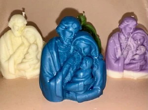 Jesus Candles | Joseph Mary & Jesus - Natural Soy & Beeswax | Religious | Advent - Picture 1 of 3