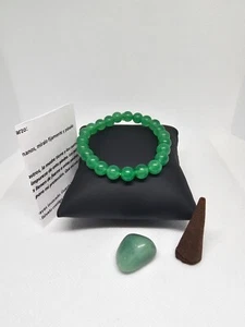 QUARZ ARMBAND MEHR GRÜNER STEIN GELD VIEL GLÜCK KOSTENLOS RÄUCHERGEBET - Bild 1 von 3