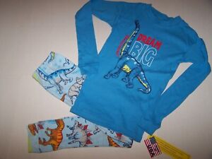 NWT Boutique Boy Snuggle Moon Pajamas Size 8 Years  Dinosaurs  Print 2 pc 