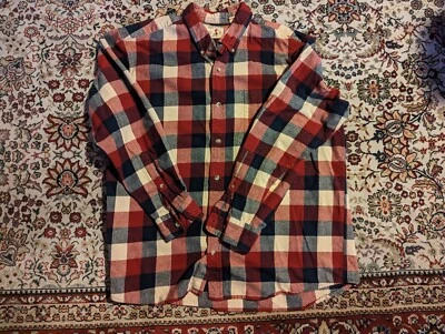 Camisa de franela a cuadros roja con botones Red Head Brand Co. para hombre talla 2XL algodón usada en excelente estado Foto 1 de 4