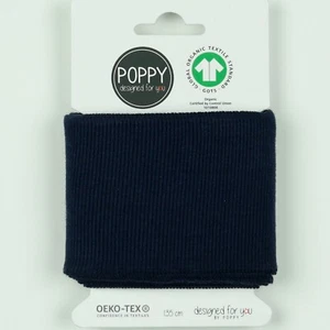 Fertigbündchen, Cuff, GOTS, * Öko-Tex Class 1 *, uni, Navy / Marine, 135cm x 7cm - Bild 1 von 3
