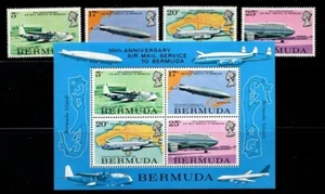 Bermuda 318-321 & 321a postfrisch schöner Satz mit Block, kostenloser Versand USA - Bild 1 von 1