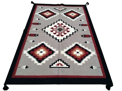 5.0 x 8.0 Reversible Hand-Woven Southwestern Design Oriental Kilim Wool SZM-6213 - Image 1 of 4