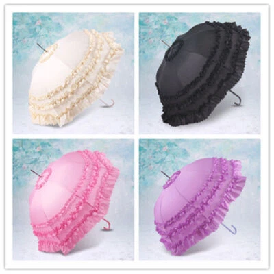 Lolita Creativo Princesa Encaje Juegos con disfraces Paraguas Mujer Mango Largo Paraguas Foto 1 de 4