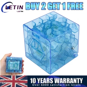 3D Cube Puzzle Money Maze Saving Coin Collection Case Box for Kids Adults Gifts - Picture 1 of 10