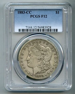 Dólar de plata Morgan 1883 CC GRADUACIÓN PROFESIONAL F 12 - Imagen 1 de 4