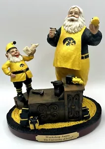 Iowa Hawkeyes NCAA College Gift Rare Christmas Workshop Santa Claus Figurine - Picture 1 of 1