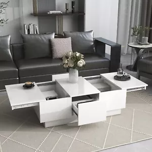 Multifunctional Coffee Table with Hidden Storage, Extendable Cocktail Table - Picture 1 of 12