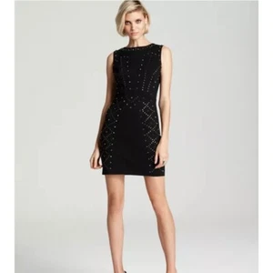 NWT ABS By Allen Schwartz Ponte Studded Sheath Dress Studs Black Womens Size 2X - Picture 1 of 15