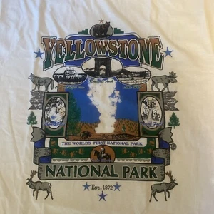 T-shirt vintage punto singolo pietra gialla parco nazionale uomo grande - Foto 1 di 3