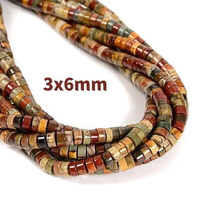 Red Cherry Creek Jasper Heishi Discs Beads Size 2x4mm 3x6mm 3x8mm 15.5" Strand - Image 1 of 4