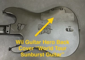 Wii Guitar Hero Back Cover Curved (BLACK) For Sunburst World Tour & Band Hero 5 - Picture 1 of 6