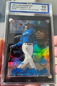 Ken Griffey Jr 1997 Flair Showcase Legacy Collection fila 1 #24/100 ISA 10 GEMA M - Imagen 1 de 3