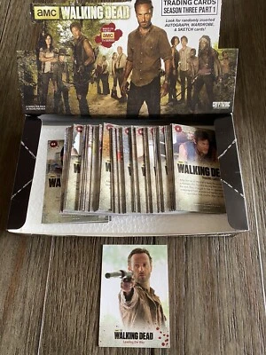 2014 CRYPTOZOIC THE WALKING DEAD COMPLETE SEASON 3 PT 1 SET 1-72 WITH EMPTY BOX - Image 1 of 2