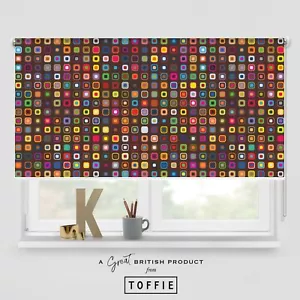 74- Retro Squares Roller Blind - Various sizes, blackout - Picture 1 of 4